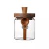 High Borosilicate Glass Storage Jar with Lid and Spoon for Grains, Cereals, Coffee, and Tea