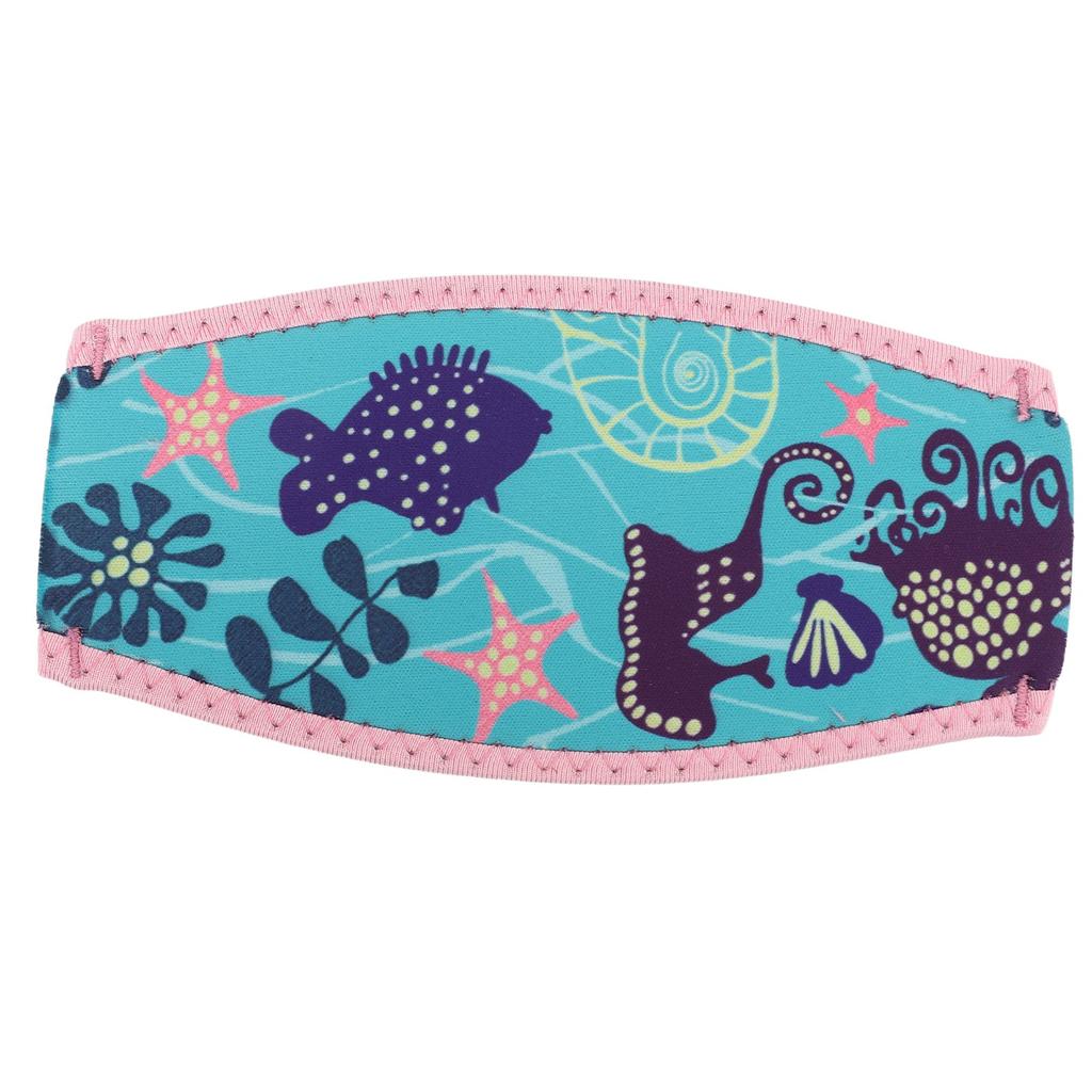 Diving Goggles Hair Protector Pink Border Green Background Neoprene Rubber 2 Layers Waterproof Dive Goggles Straps for