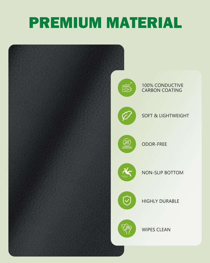 Grounding Mat for Bed, 35.4" X 23.6" Earthing Pad – Improves Sleep, Enhances Circulation, Balances Energy, Reduces Pain & Inflammation