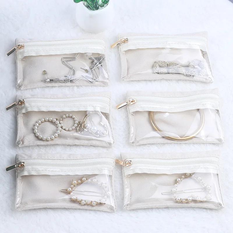Leather Jewelry Box Mini Pouch Aesthetic Earring Organizer Small Bag Creative Portable Travel Storage Box Bracelet Necklace Ornament Display Container