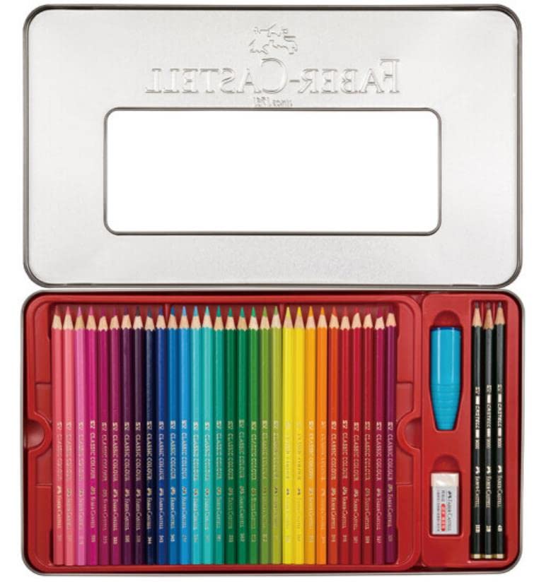 Faber-Castell Oil-Based Colored Pencils, 100-Color Set, Red Can (515701), Upgraded [Parallel Import]