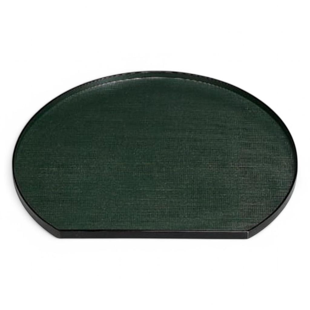 Made In Gorgeous Japanese Wooden 3 Shaku Green Lacquer J-kitchens Placemat, Tray, Japan, Tray, (1.5 Ft) Long, Half-Moon Pattern,