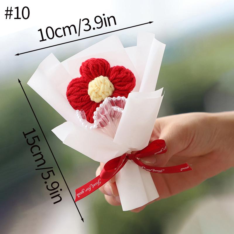 Sunflower Bouquet Gift Handmade Knitted Creative Valentine's Day Gifts For Girl DIY Simulate Bouquet Handmade Knitted Bouquet