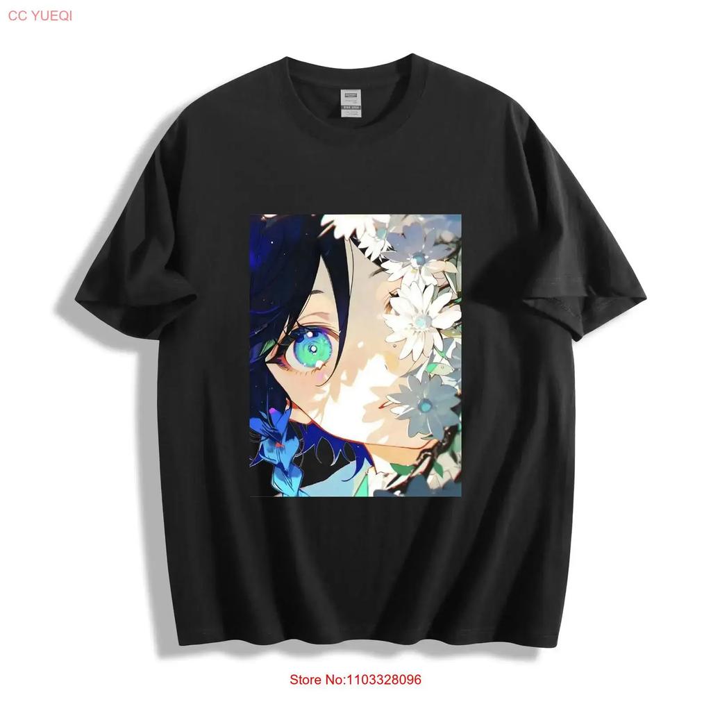 Venti Genshin Flower T Shirt Dreamy Floral Peek Vintage Washed Graphic Designer Clothes Slightly Casual Stretched Soft Unisex