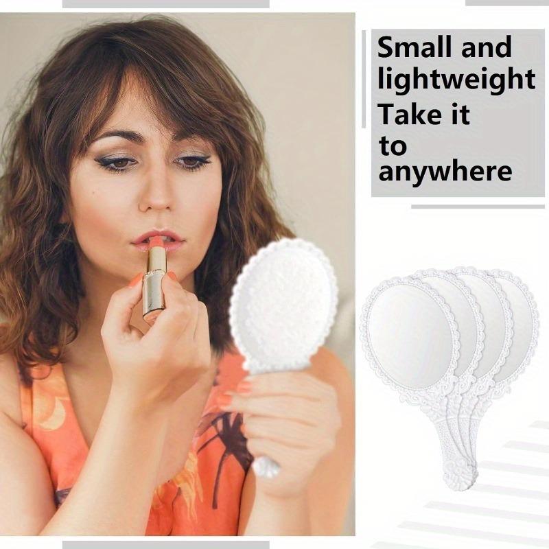 60pcs Retro Handheld Mirrors Bulk Makeup Mirror Embossed Flowers Decorative for Home Salons Travel Wedding Princess Party Favors