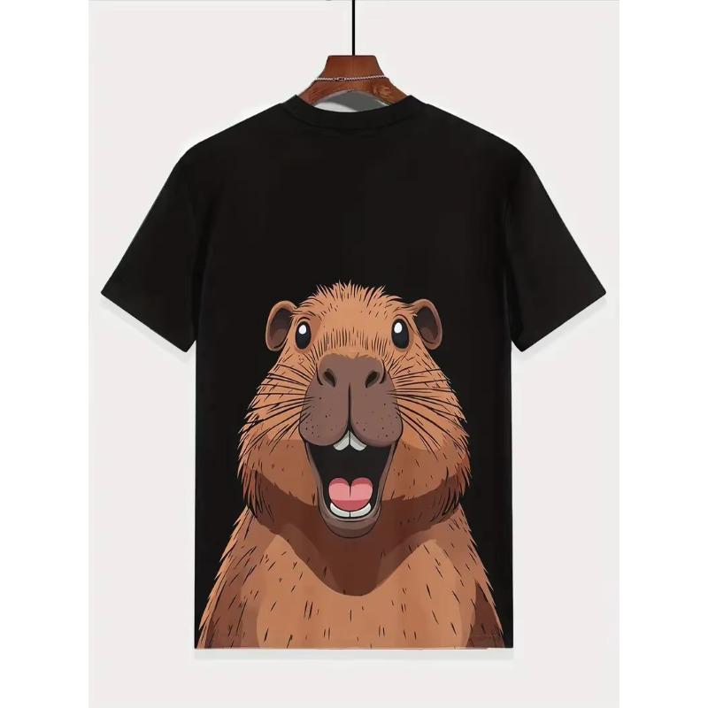 

Print Funny Capybara Graphic T Shirt For Men Women Cute Animal Capybara T-Shirts Summer Casual Fashion Loose Kids Tees Tops 6XL