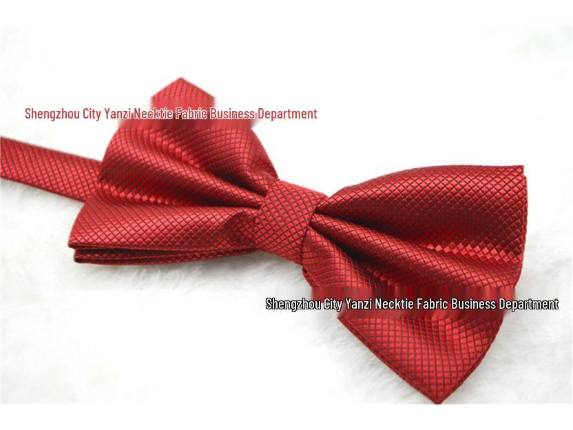 Korean Style Double Layered Solid Color Bow Tie for Men's and Women's Formal or Wedding Wear