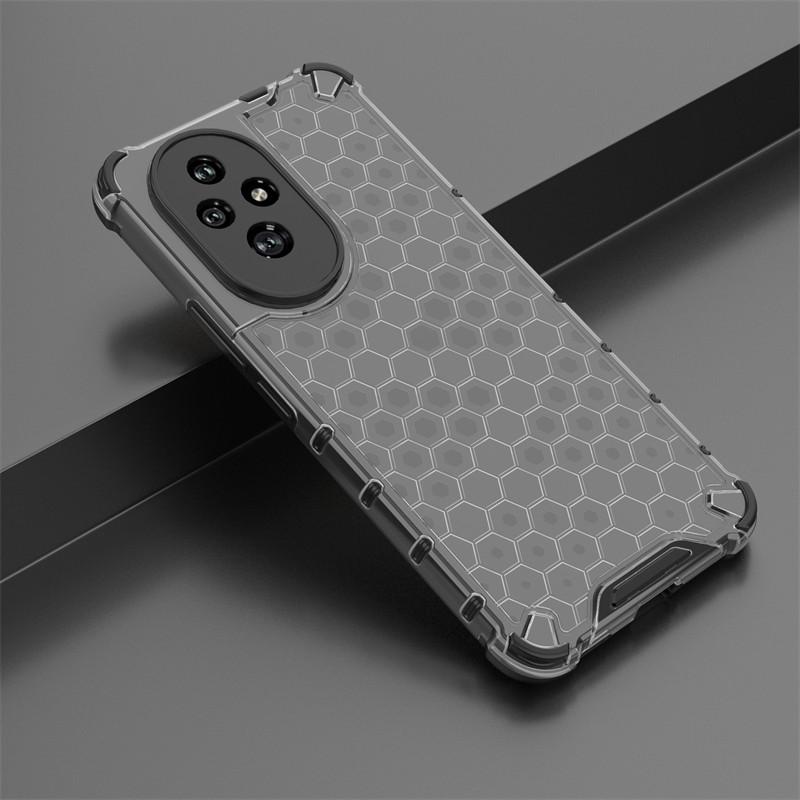 For Honor 200 Case Honor 200 Cover Bumper Luxury Honeycomb Shockproof TPU Armor PC Silicone Protector Phone Back Cover Honor 200