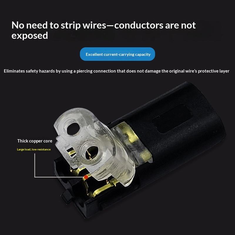 20Pcs D2 Pluggable Wire Connector Quick Connect Terminal Block Copper Contact Solderless Low Voltage Led Strip Cable Wire Splice