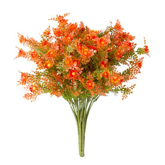 1/6Pcs Fall Artificial Flower Realistic Fake Plastic Flower Home Office Wedding Party Table Centerpiece Indoor Outdoor Faux Bloom Decoration