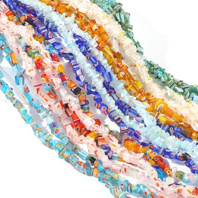 200pcs/Bag 4-9mm Multicolour Flower Beads Glass Lampwork Chip Beads For DIY Necklace Bracelet DIY Jewelry Making 80cm/16