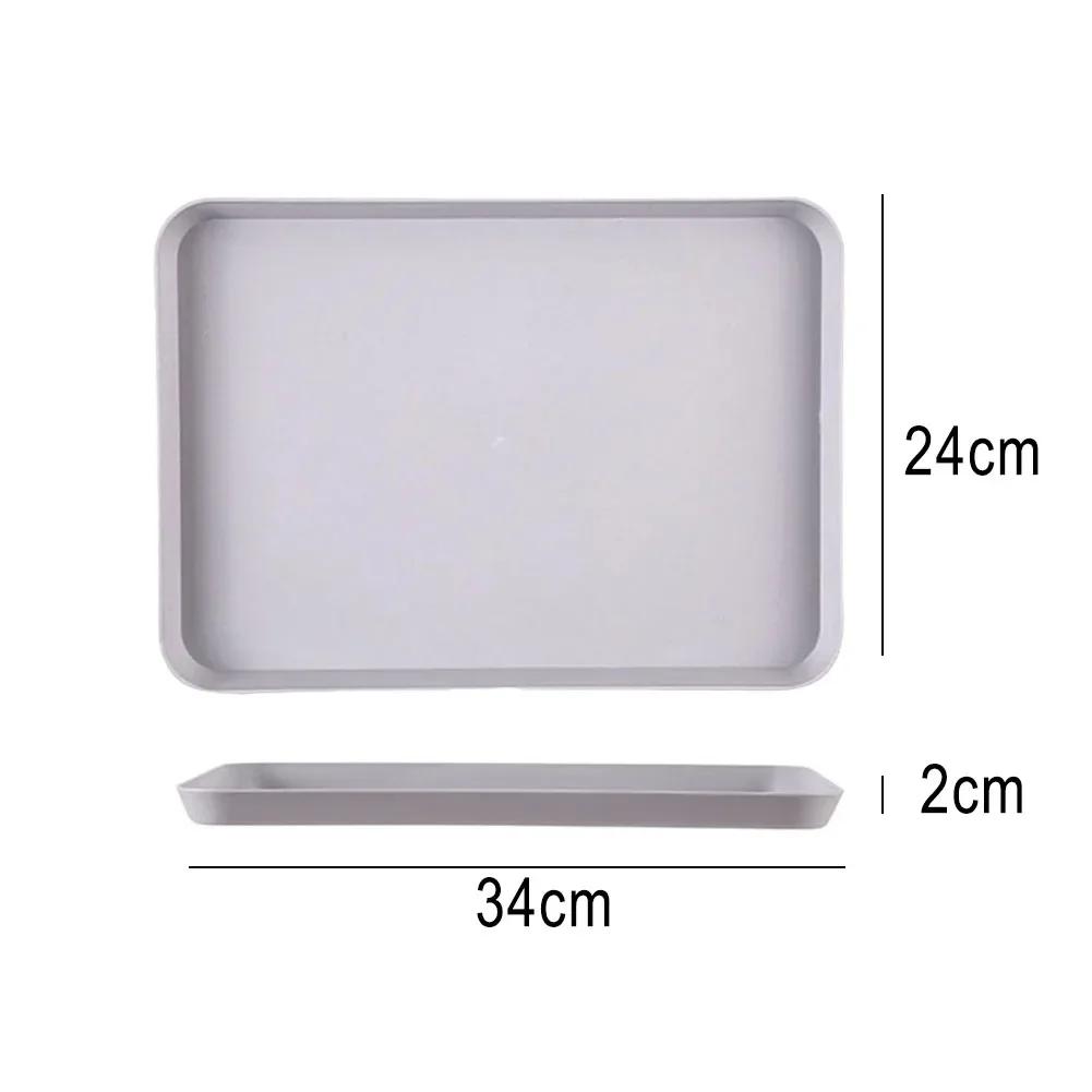 Rectangular Serving Tray Anti Slip Scratch Resistant Plastic Food Serving Tray Non-slip Heat-resistant No Fading Heightened Edge