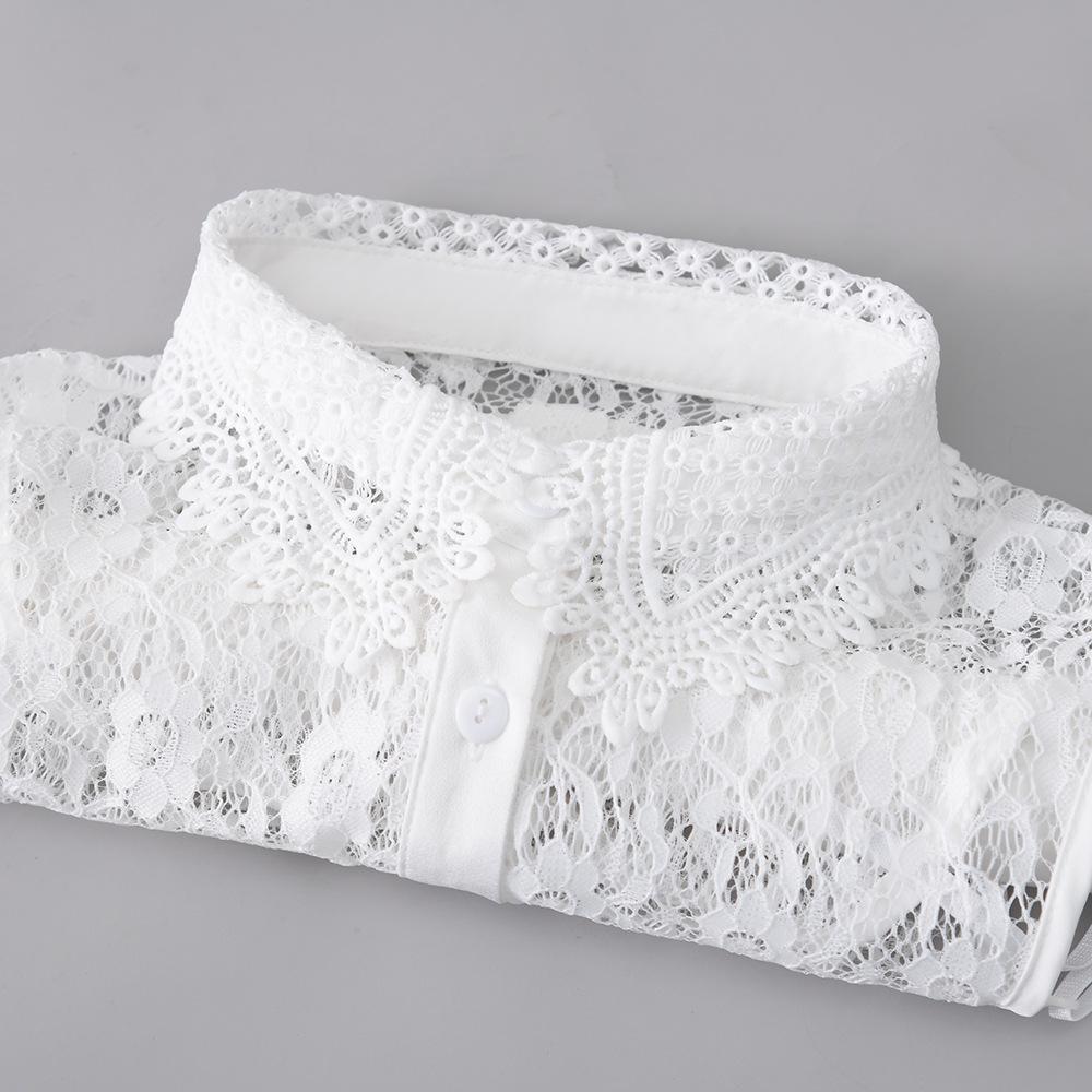Winter Sweater With Fake Collar Inside, Hollow Lace Collar Decorative Fake Collar, Pure Cotton Hook Top Collar
