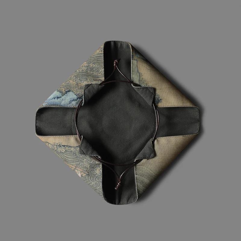 Čínský čajový konvička Šálek Úložná taška Přenosný venkovní cestovní balíček Látková taška Nádoby Balíček Gaiwan Čajová sada Útulné Útulné