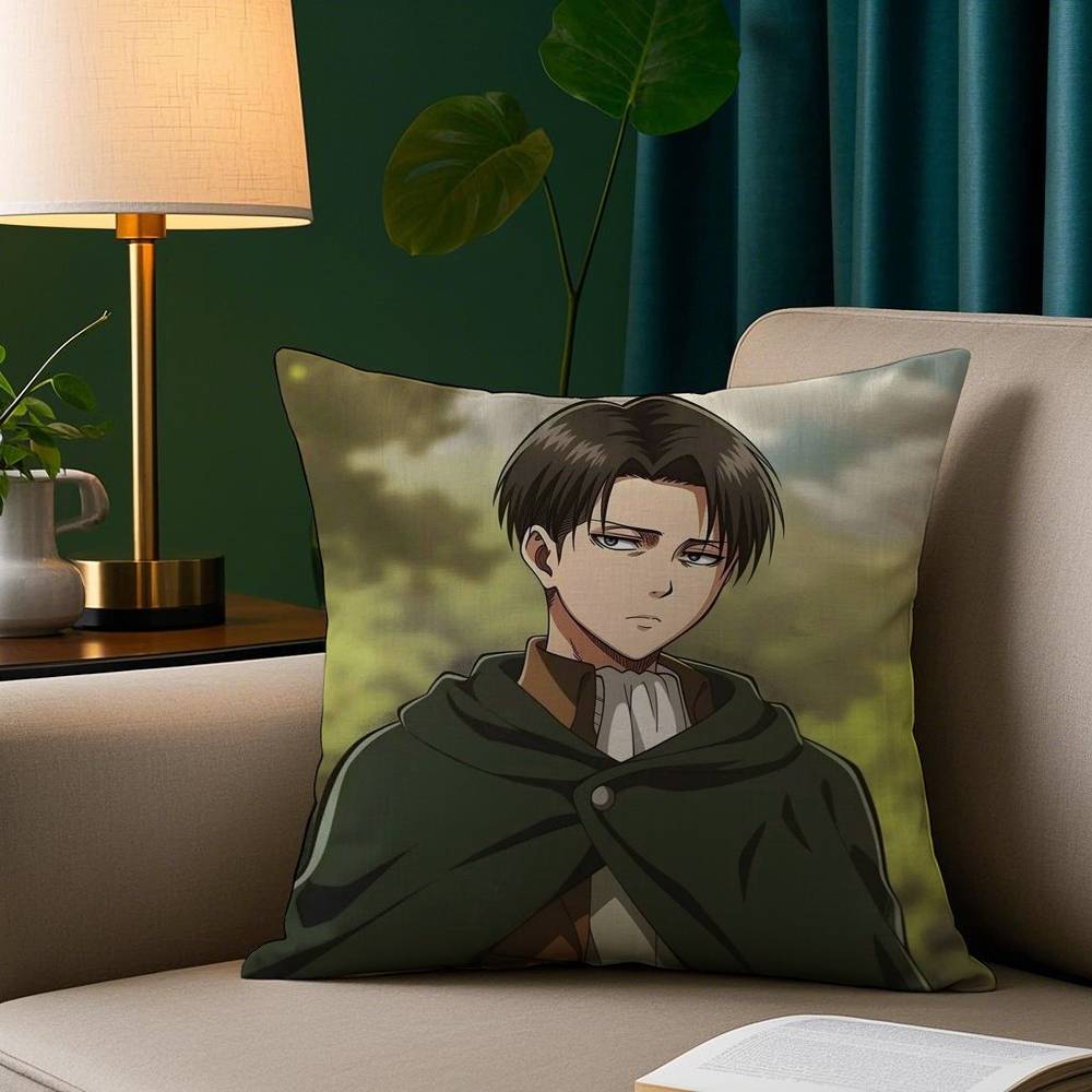 Levi Ackerman Attack On Titan Kissenbezug Gemütlicher Plüsch-Kissenbezug Beidseitig bedruckt – Wohngeschenk für Schlafzimmerdeko