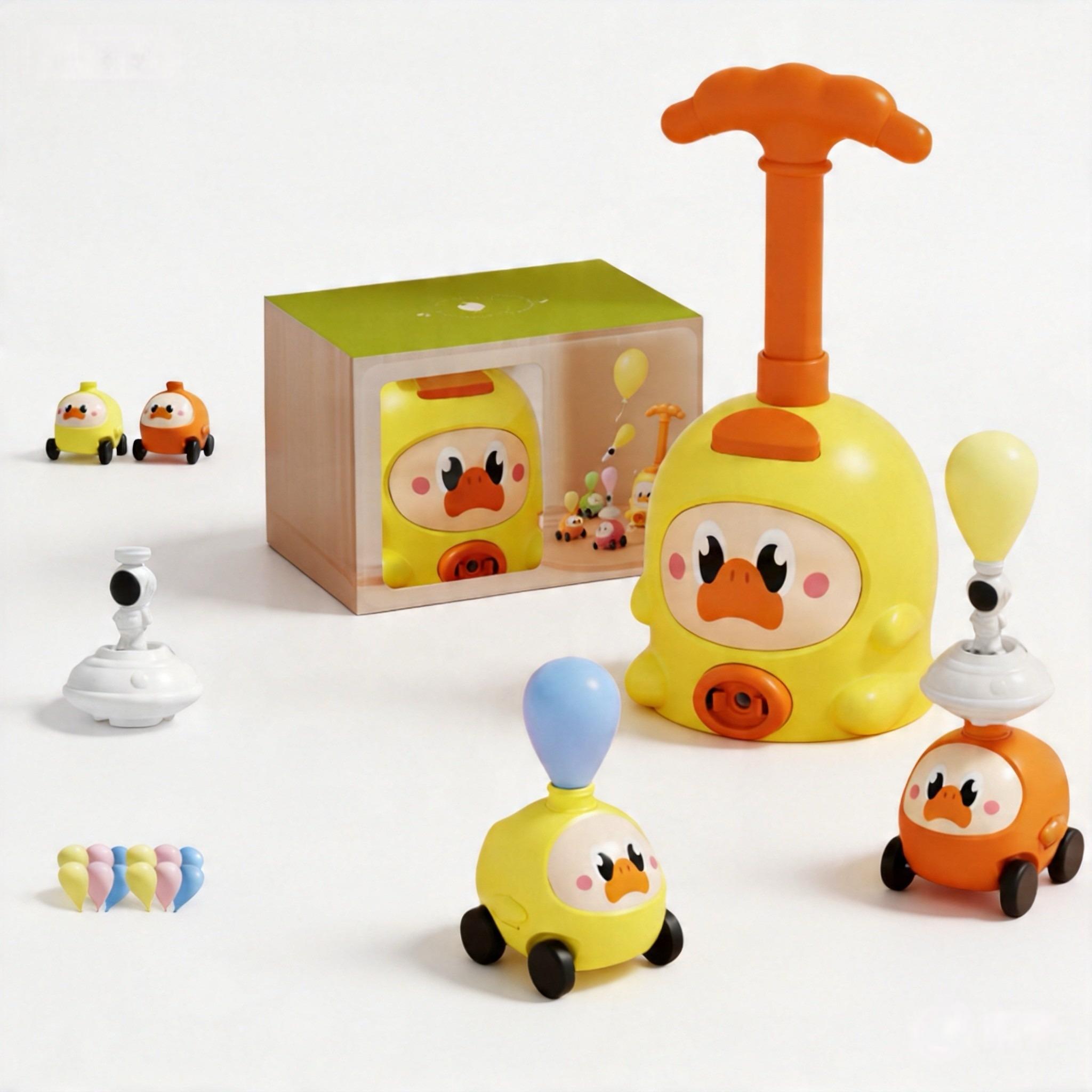 Children s Air Power Balloon Toy Car Set Includes Multiple Balloon Cars with Wind-Up Mechanism Educational Toy for Kids One Size жёлтый