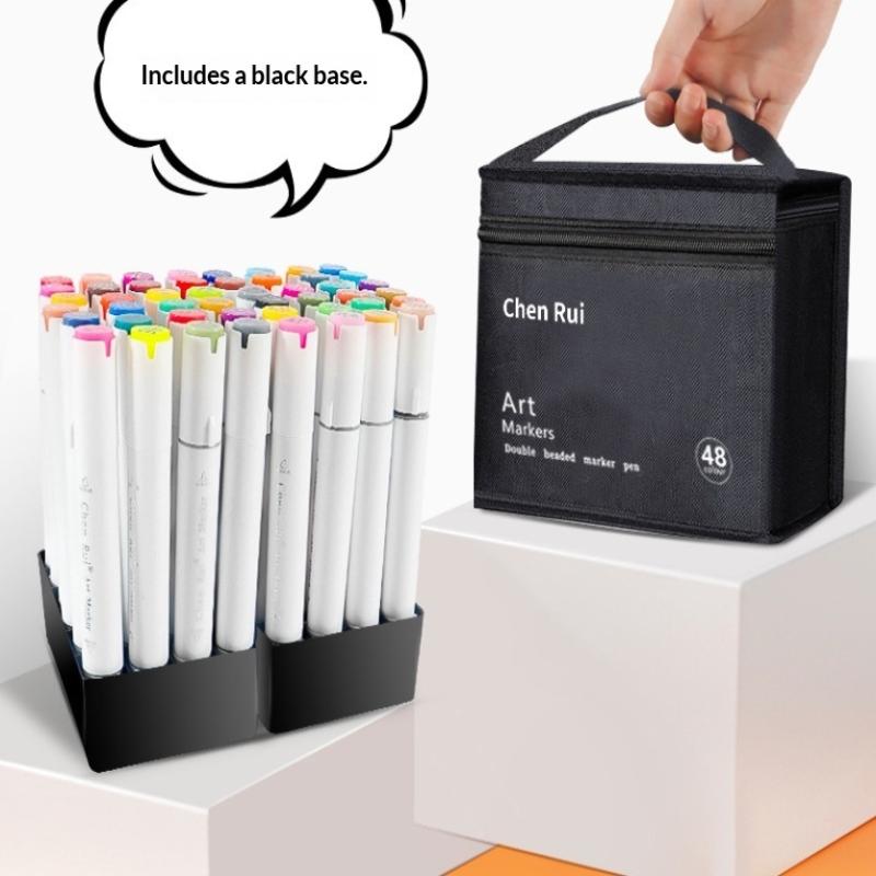 Dual Tip Art Markers 48 Assorted Colors Non-toxic Smooth Drawing Pens for Art Students Sketching Coloring Gift Choice