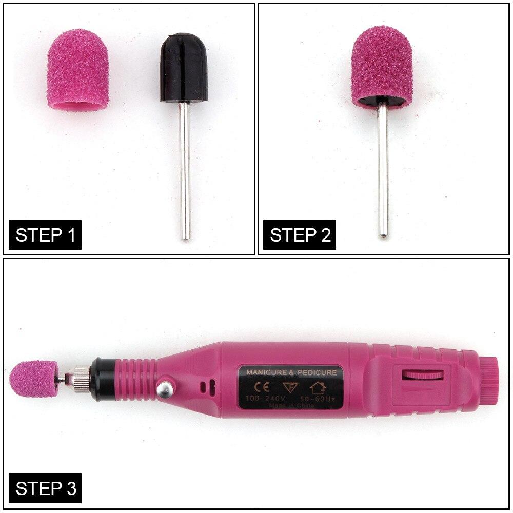 10Pcs 10*15/13*19 Purple Sanding Caps Nail Art Sanding Bands Block Caps Mandrel Gel Remover Foot Care Cuticle Drill Accessories