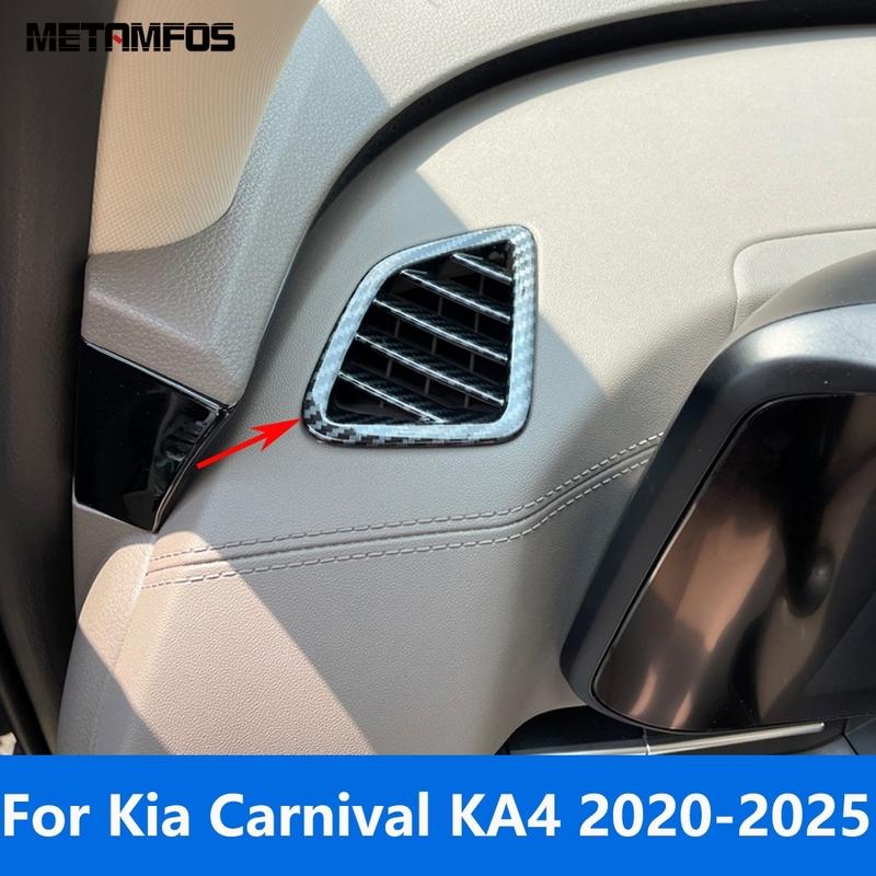 Front Air Condition AC Vent Outlet Cover Trim For Kia Carnival KA4 -2024 2025 Carbon Fiber Interior Accessories Car Styling