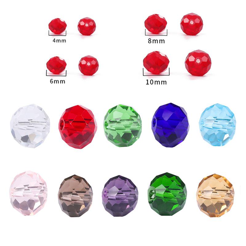 8-Grid Glass Wheel Beads Set (6-10mm) for DIY Jewelry & Accessories