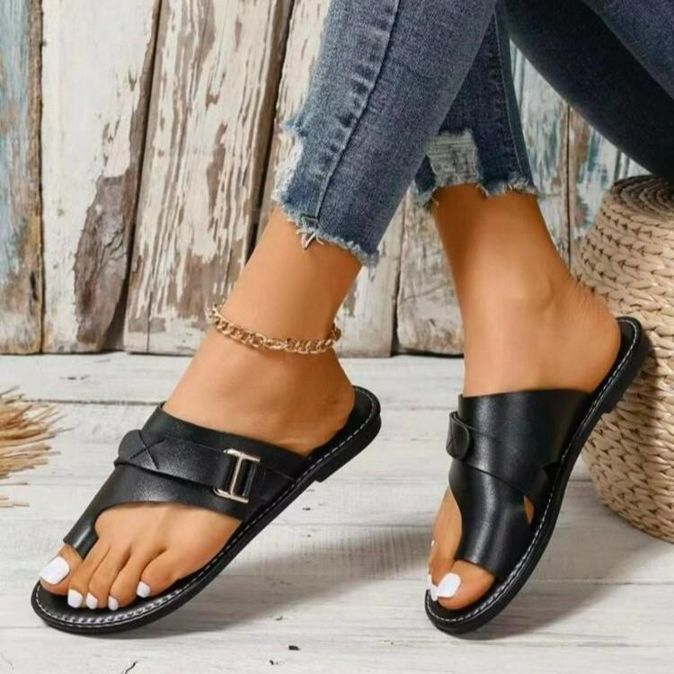 Summer Women's Shoes Sandals Versatile Set Toe Fashion Flat Heel Casual Women's Cool Slippers