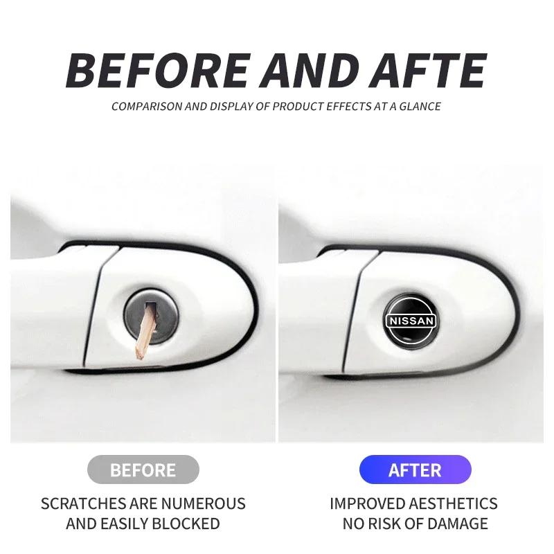 2/5/10Pcs Car Door Keyhole Sticker Auto Lock Decoration Protection Decal For Nissan Nismo Micra Qashqai Altima Maxima Sentra