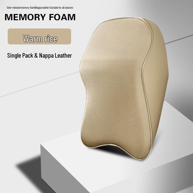 Universell Minnesskum Bil Nackstöd och Ryggstöd Kudde - Fulläder, Fyrårstiders Komfort
