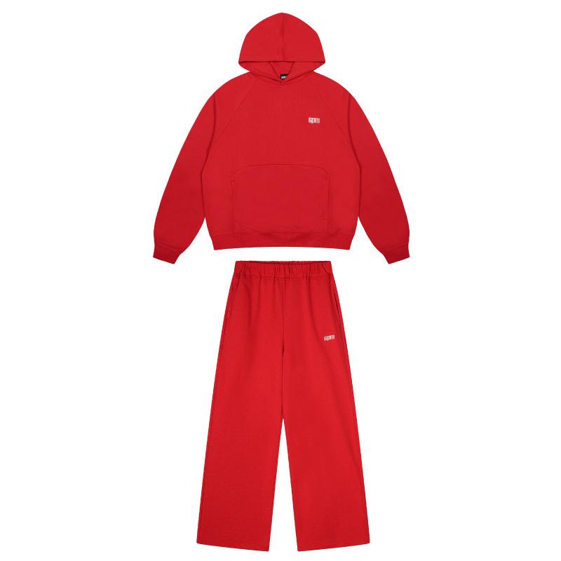 6PM Vyšívaná mikina s kapucí a tepláky Hip Hop Pánská sportovní souprava