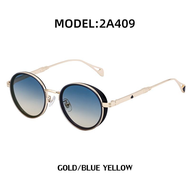Vintage Oval Frame Men'S Sunglasses Premium Side Bag Small Frame Sunglasses Fashion Trendy Metal Full Frame Glasses