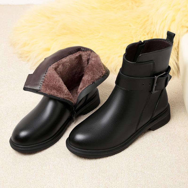 Fashion AIYUQI Women's Winter Boots 2025 New Genuine Leather Wool Warm Women's Short Boots Llarge Size 41 42 43 Women Motorcycle Boots