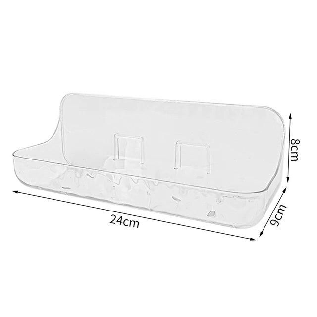 

Стеллаж для хранения в ванной комнате, кухонный настенный самоклеящийся органайзер, косметическая полка для ванной комнаты, настенные стеллажи для хранения косметики L прозрачный