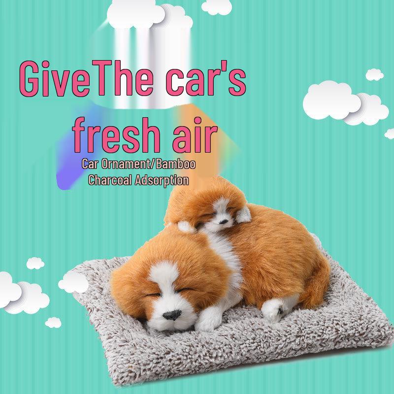 Bamboo Charcoal Dog Car Ornament Plush Toy