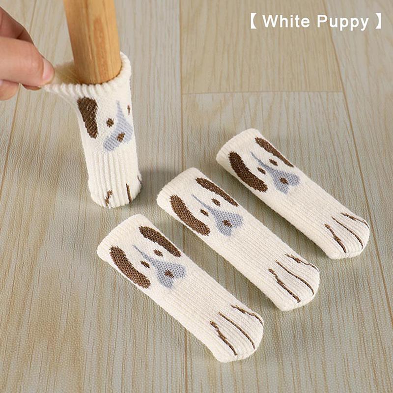 

4PCS Cute Cat Paw Table Chair Foot Leg Knit Cover Mute Wear-resistant 11CM Non-slip Mat Floor Protectors