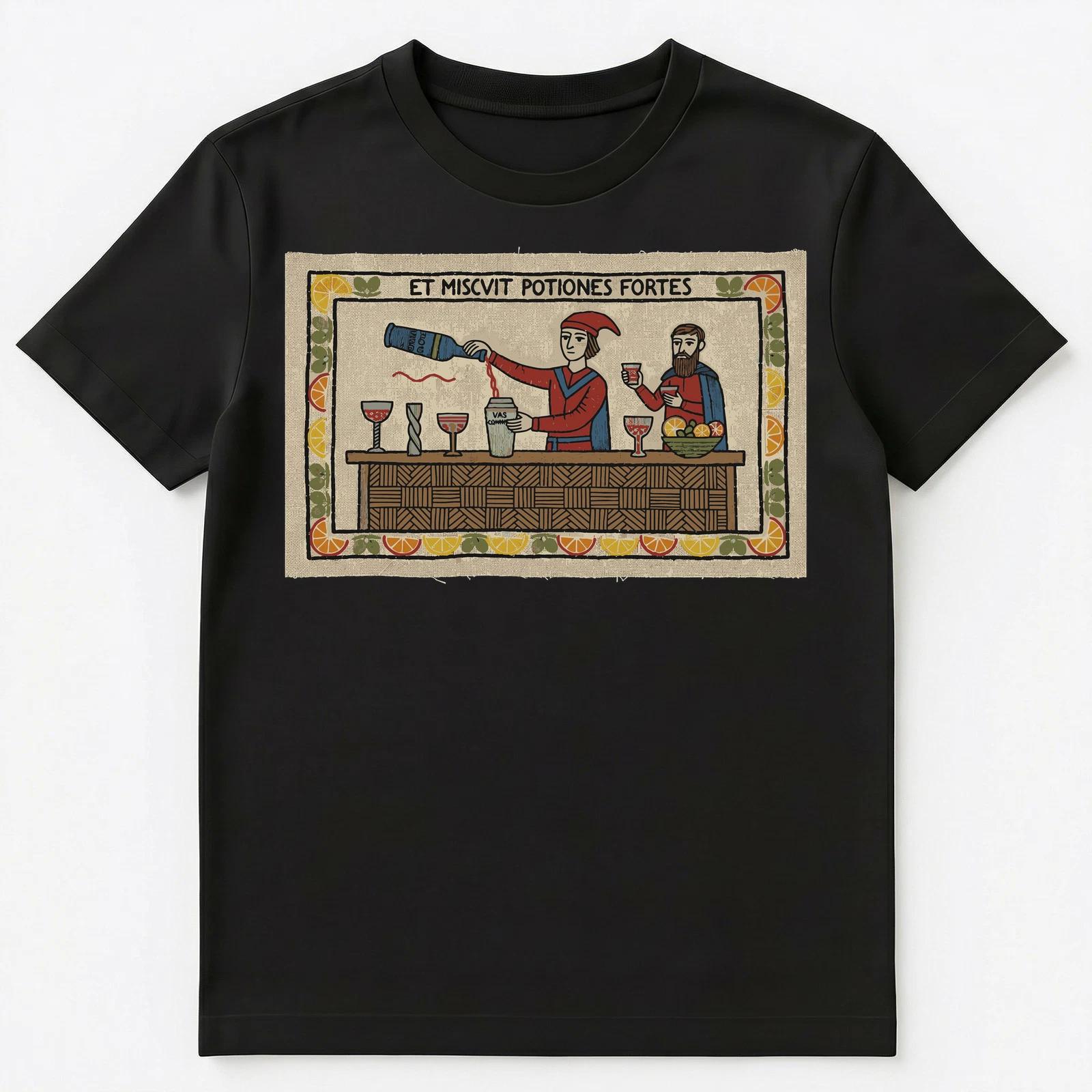 

Bartender Potions Mixing Historical Medieval Tapestry Unisex T-Shirt XL