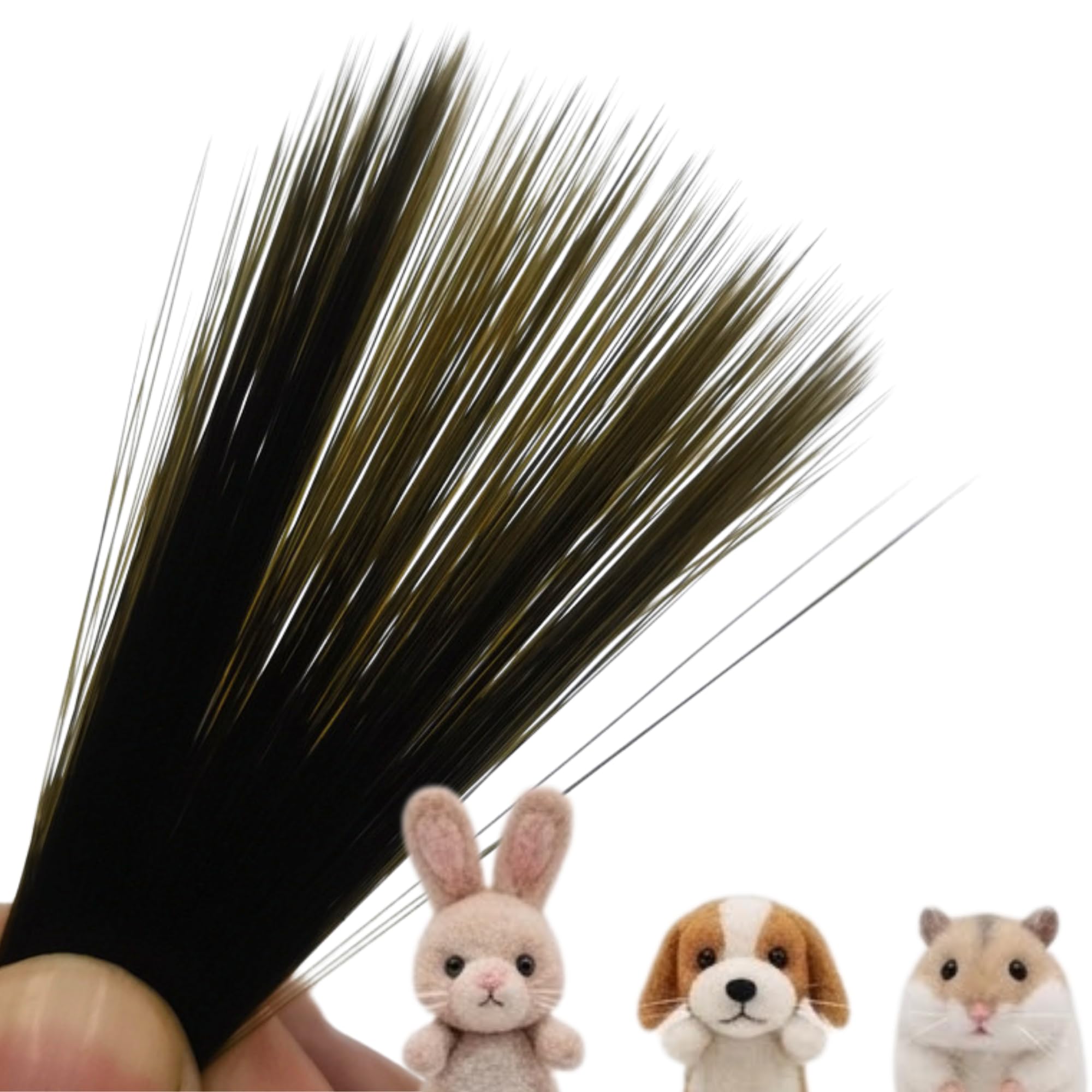 

[Suyasuwa] Plush Toy Parts - Whiskers - 300 pieces (approx. 7cm) - Cat Whiskers, Craft Supplies, Animal Whiskers, Thin Tip (Black)