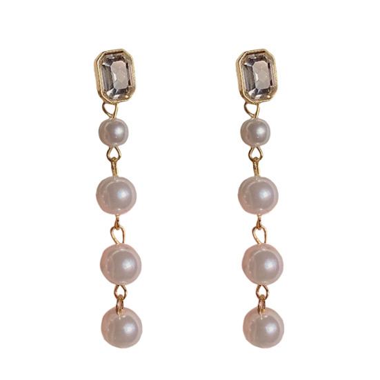 1 Paar Wolkenform Strasssteine Piercing Damen Ohrringe Herz Imitationsperlen Hänger