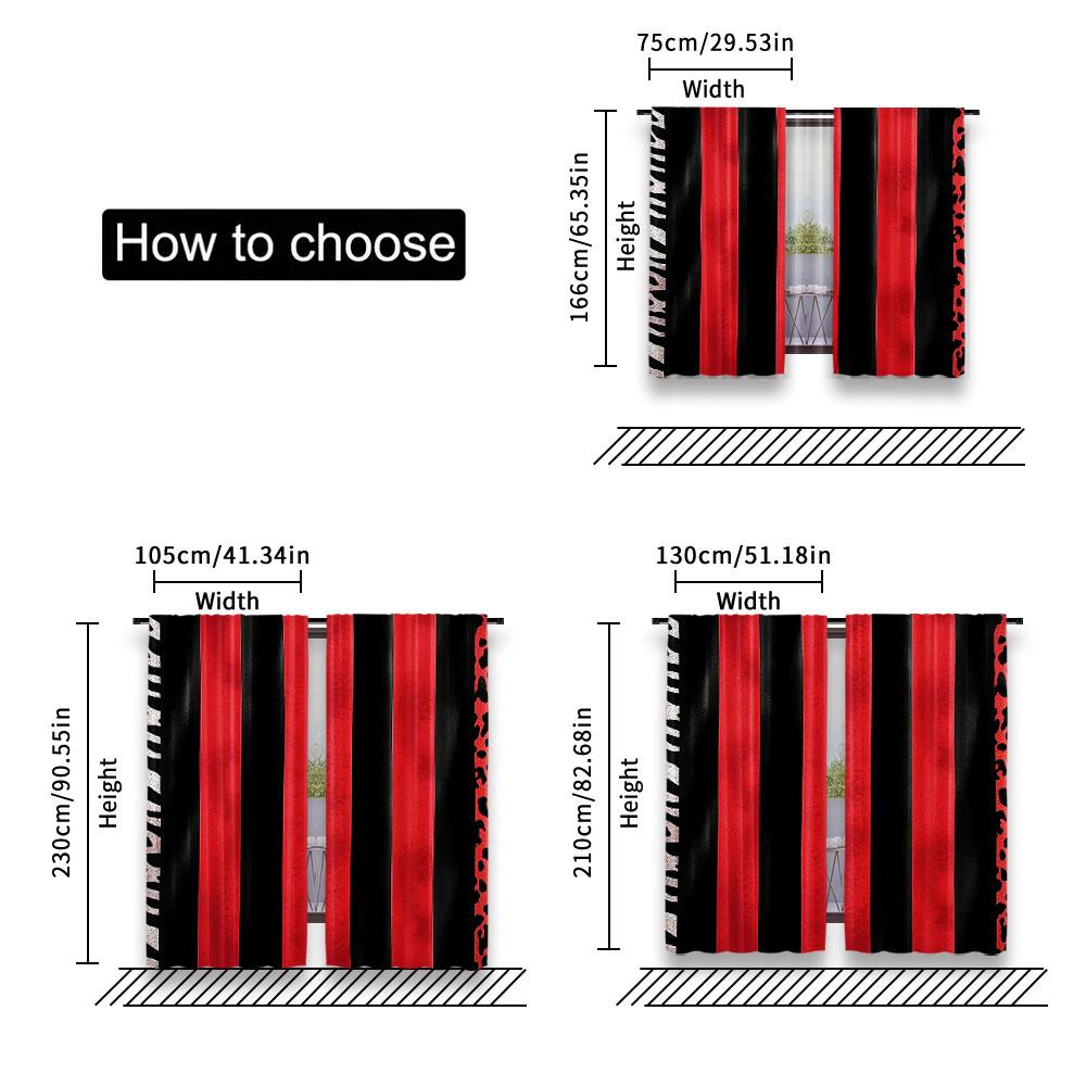 Vibrant Red Black Zebra Printed Curtains Suitable Bedroom Bathroom Living Room Dining Study Office Curtain Set Of 2 Made Polyester Washable Great