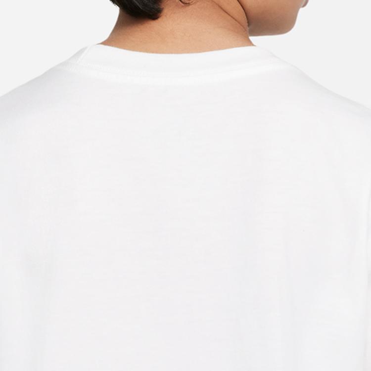 Nike Sportswear Essentials Series T-Shirt Large Logo Print Crew Neck Short Sleeve Kids Tops White DO1807-100