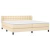 3126594 vidaXL Divan Bed with Mattress Cream 200x200 Cm Fabric