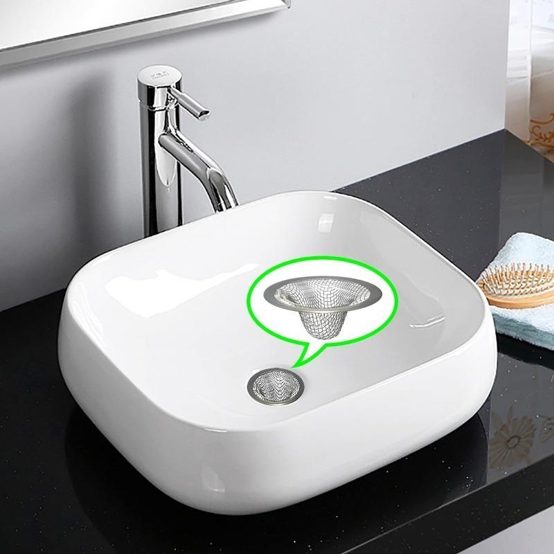 3pcs Small Drain Basket,Stainless Steel Sink Drain Strainer,3 Piece Drain Hair Collector for Laundry,Mop Sinks