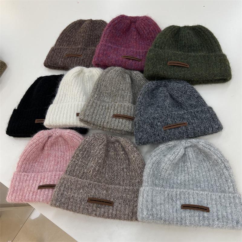 Knitted Hat Children's Winter Warm Bald Hat Lazy Wind Wool Pile Hat Big Head Circumference Show Face Small Cold Hat