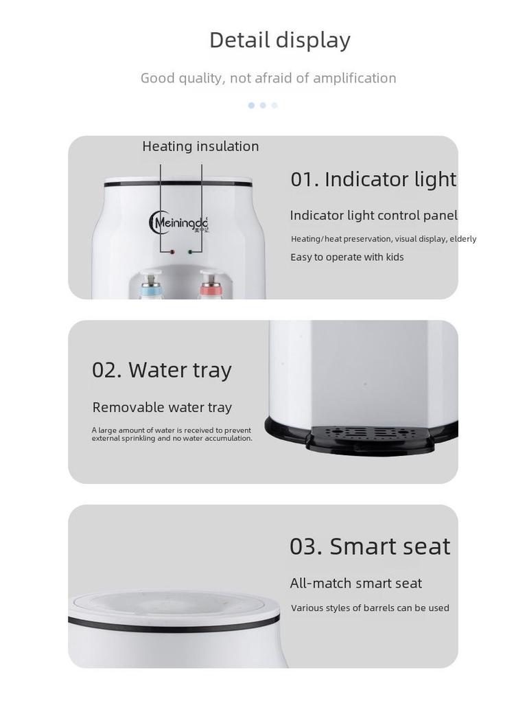 Compact Desktop Water Dispenser - Mini Fridge & Heater for Home, Dorm, or Office