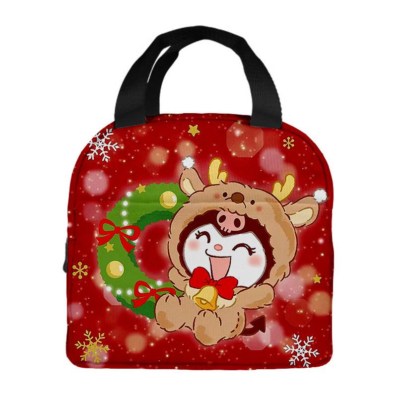 Portable Lunch Box Bag Cartoon Thermal Insulation Bag Lunch Bag Christmas