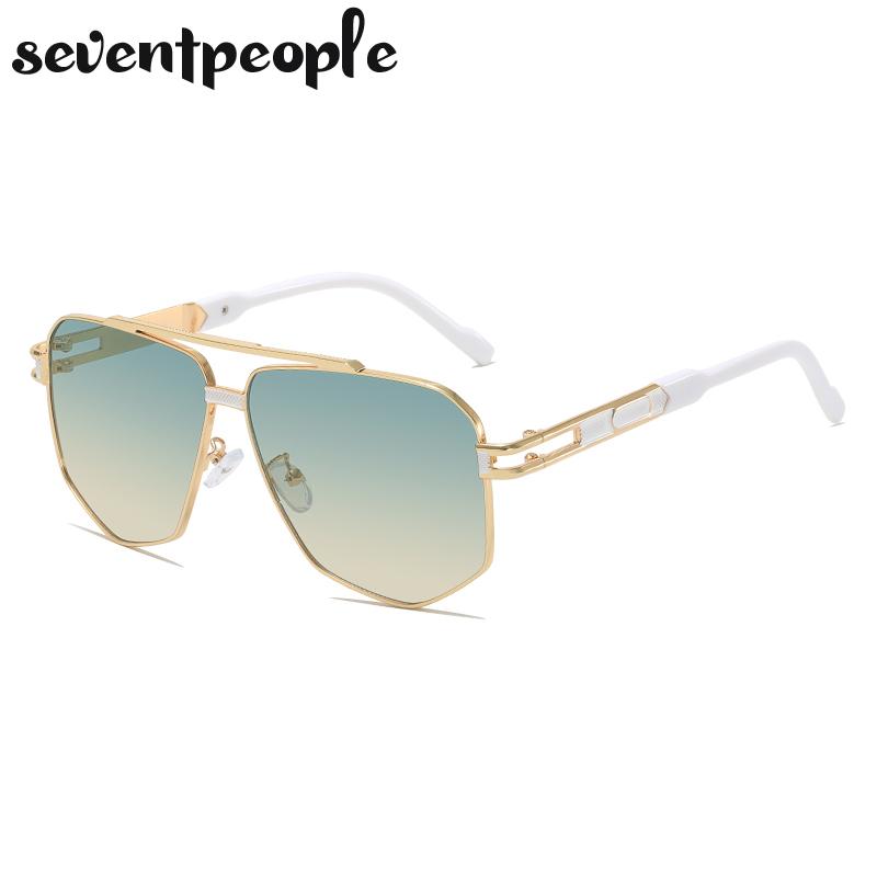 Oversized Hexagon Punk Sunglasses Men  Luxury Brand Vintage Steampunk Double Beam Sun Glasses Trendy Outdoor Shades For Male