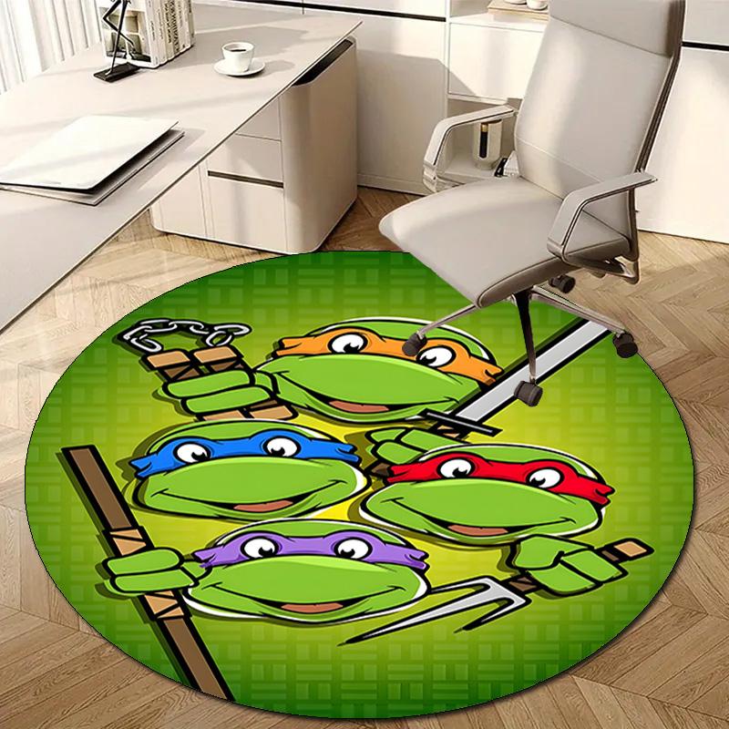 1pc Teenage Mutant Ninja Turtles Design Printed Area Round Carpet for Bedroom Living Room Home Decor Rugs Mat Non Slip Mat Rug for Bedside