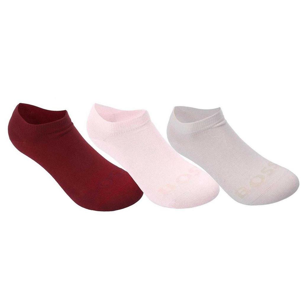 Boss Womens/Ladies Logo Ankle Length Trainer Socks (Pack of 3)
