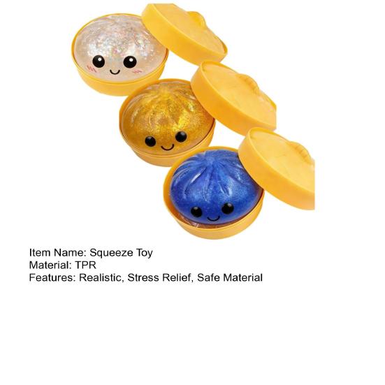 Steamed Bun Squeeze Toy Soft TPR Fidget Toys Sensory Stress Reliever Cute Slow-Rising