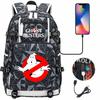 Batoh Ghostbusters s potiskem a USB nabíjením pro teenagery, studenty, na běžné cestování, venkovní denní batoh