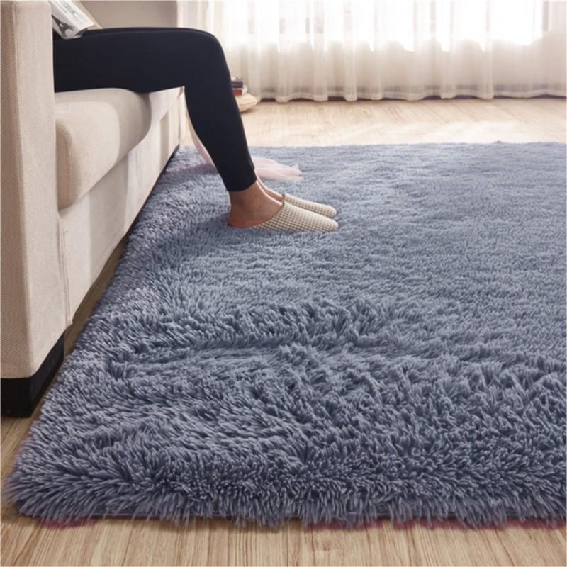 Solid Color Plush Carpet Children'S Bedroom Soft Fluffy Mat Living Room Baby Room Nursery Playroom Decorated Area Carpet