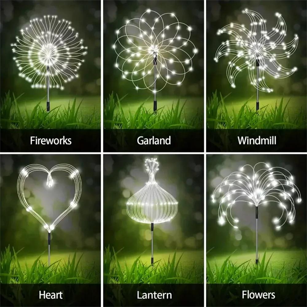 LED Solar Feuerwerk Lichter Außen Wasserdicht Solar Garten Lichterkette Für Rasen Gehweg Terrasse Hof Party Weihnachtsdekoration